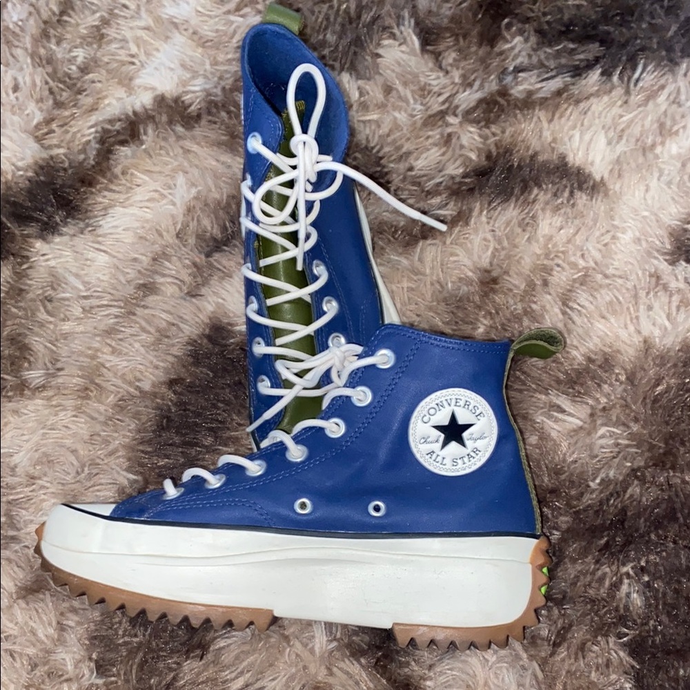 Converse Blue and Green leather High-Top Sneakers All Star hike.
